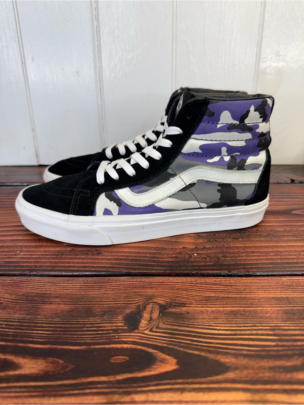 Vans Sk8-Hi Reissue Pop Camo Heliotrope Purple Sneakers Women’s 10 Men’s 8.5